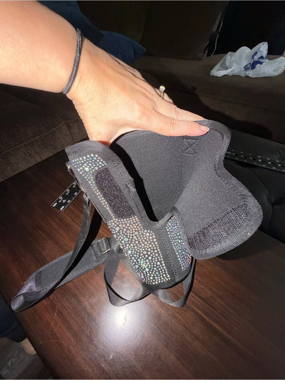 Black Rhinestone Crossbody Stanley Cup Bag - Unbranded